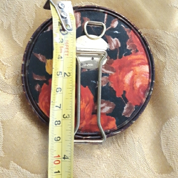 Vintage Japan Floral Fabric Covered Double Compact Travel Mirror - Picture 7 of 8